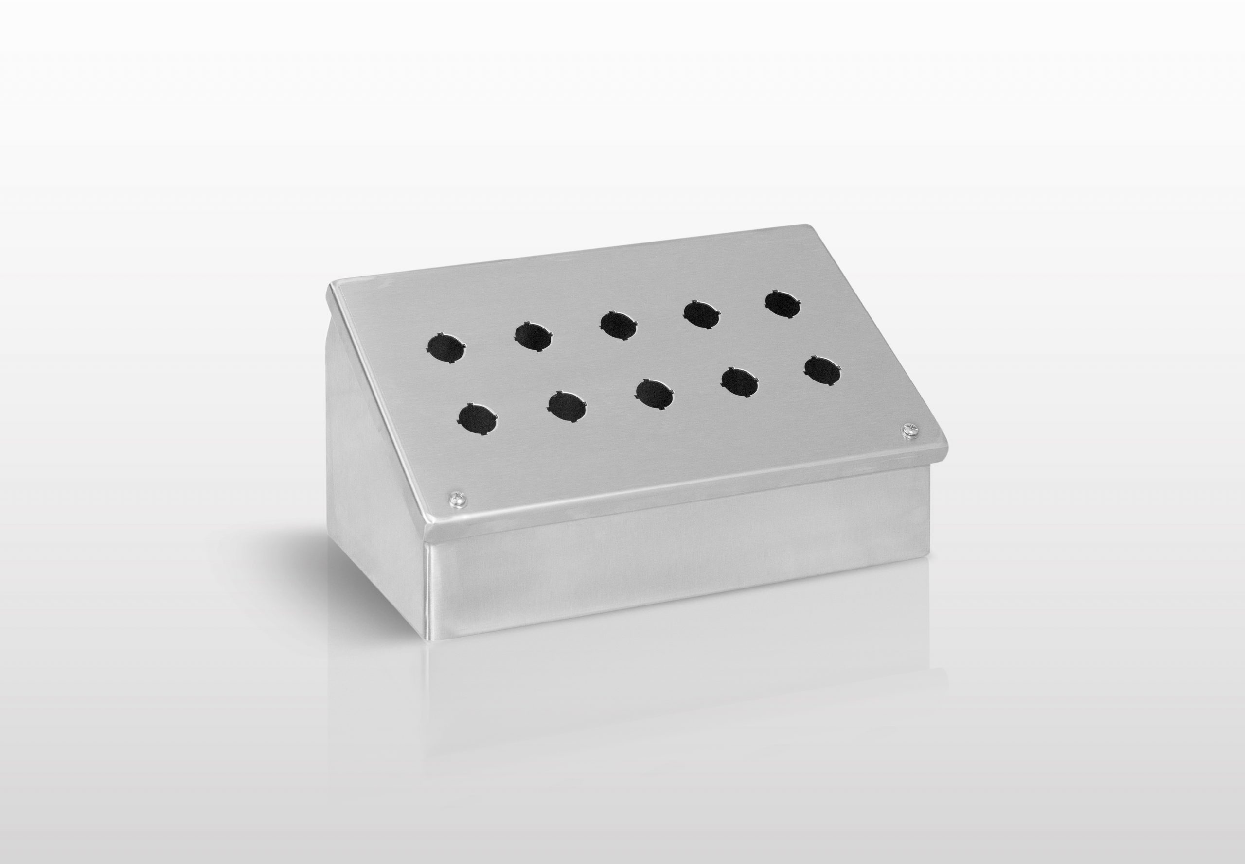 NEMA Pushbutton, 12 (304 STAINLESS STEEL) JIC 22MM PUSHBUTTON CONSOLET ENCLOSURE WITH HINGED COVER - SERIES JHS12SCPB22