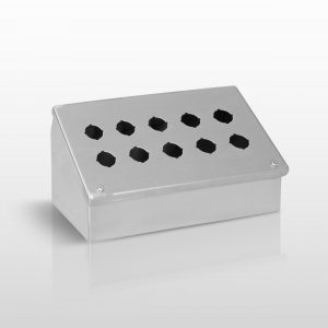 NEMA Pushbutton, 12 (316L STAINLESS STEEL) JIC 30MM PUSHBUTTON CONSOLET ENCLOSURE WITH HINGED COVER - SERIES JHS12SLCPB30