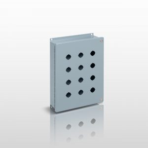 NEMA Pushbutton, 12 JIC 22MM PUSHBUTTON STANDARD DEPTH ENCLOSURE WITH HINGED COVER - SERIES JHS12SPB22