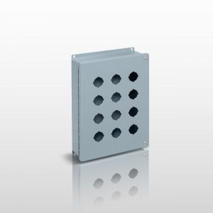 NEMA Pushbutton, 12 JIC 30MM PUSHBUTTON STANDARD DEPTH ENCLOSURE WITH HINGED COVER - SERIES JHS12SPB30