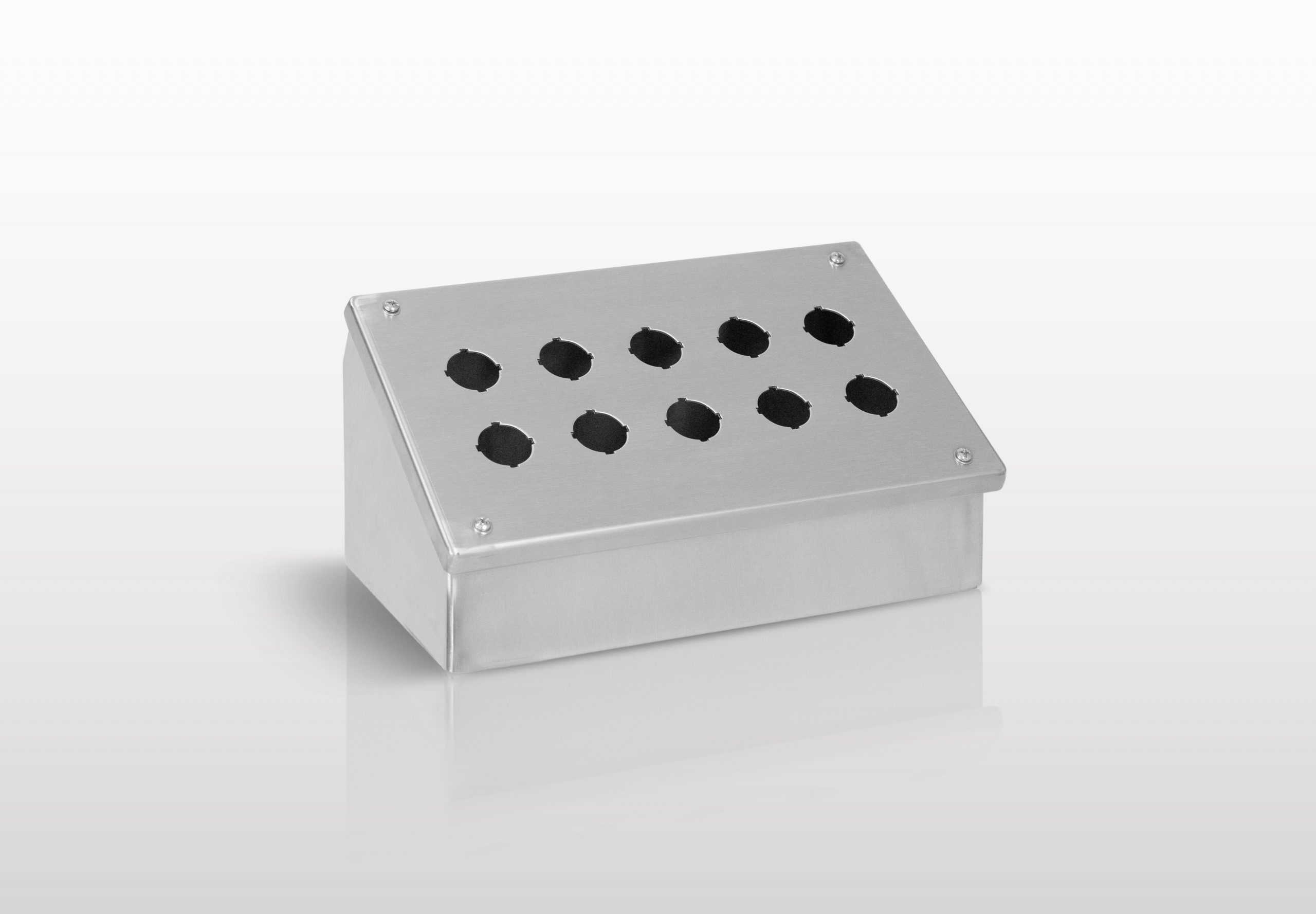 NEMA Pushbutton, 12 (304 STAINLESS STEEL) JIC 30MM PUSHBUTTON CONSOLET ENCLOSURE WITH SCREW COVER - SERIES JS12SCPB30