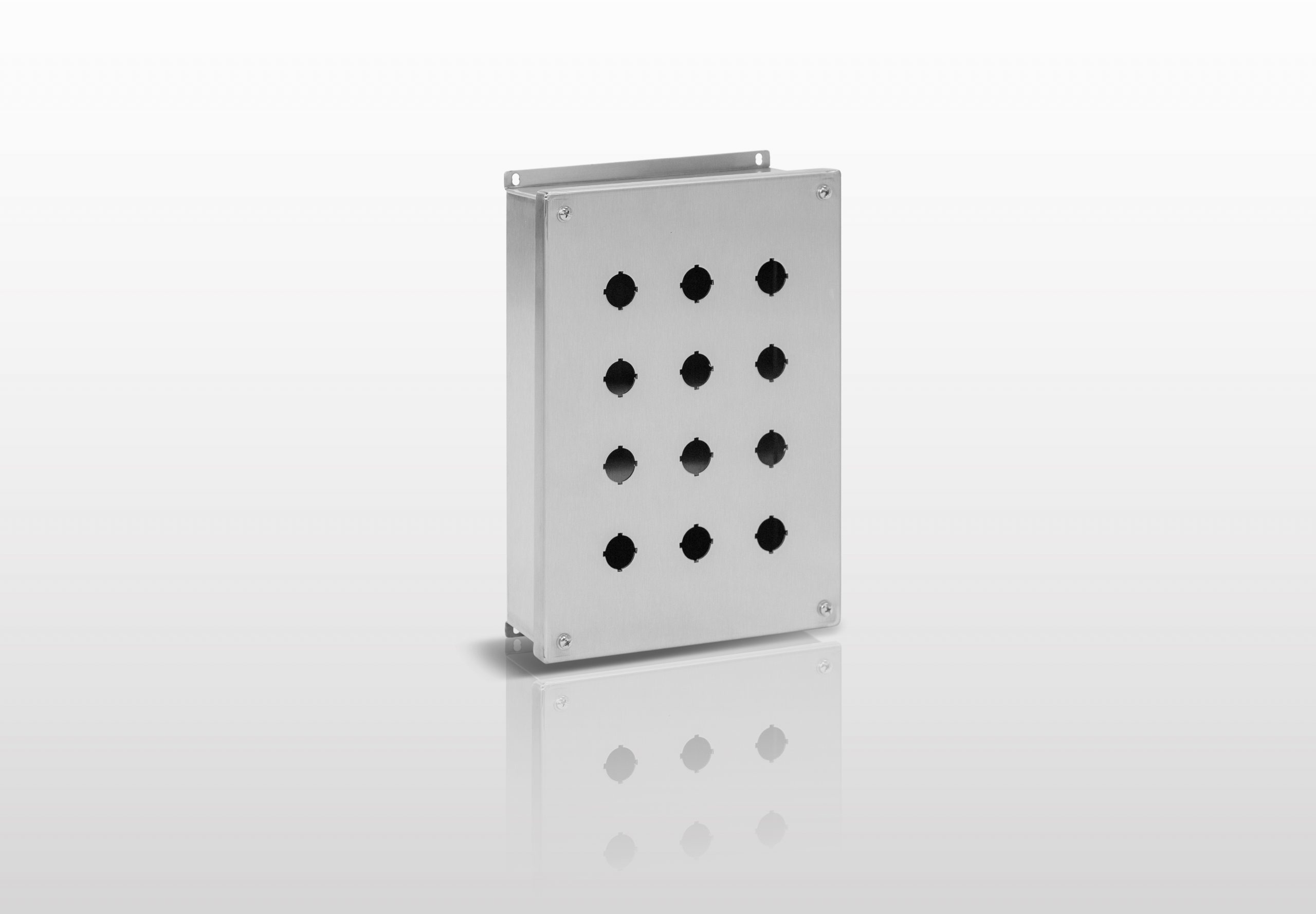 NEMA Pushbutton, 12 (316L STAINLESS STEEL) JIC 22MM PUSHBUTTON STANDARD DEPTH ENCLOSURE WITH SCREW COVER - SERIES JS12SLSPB22